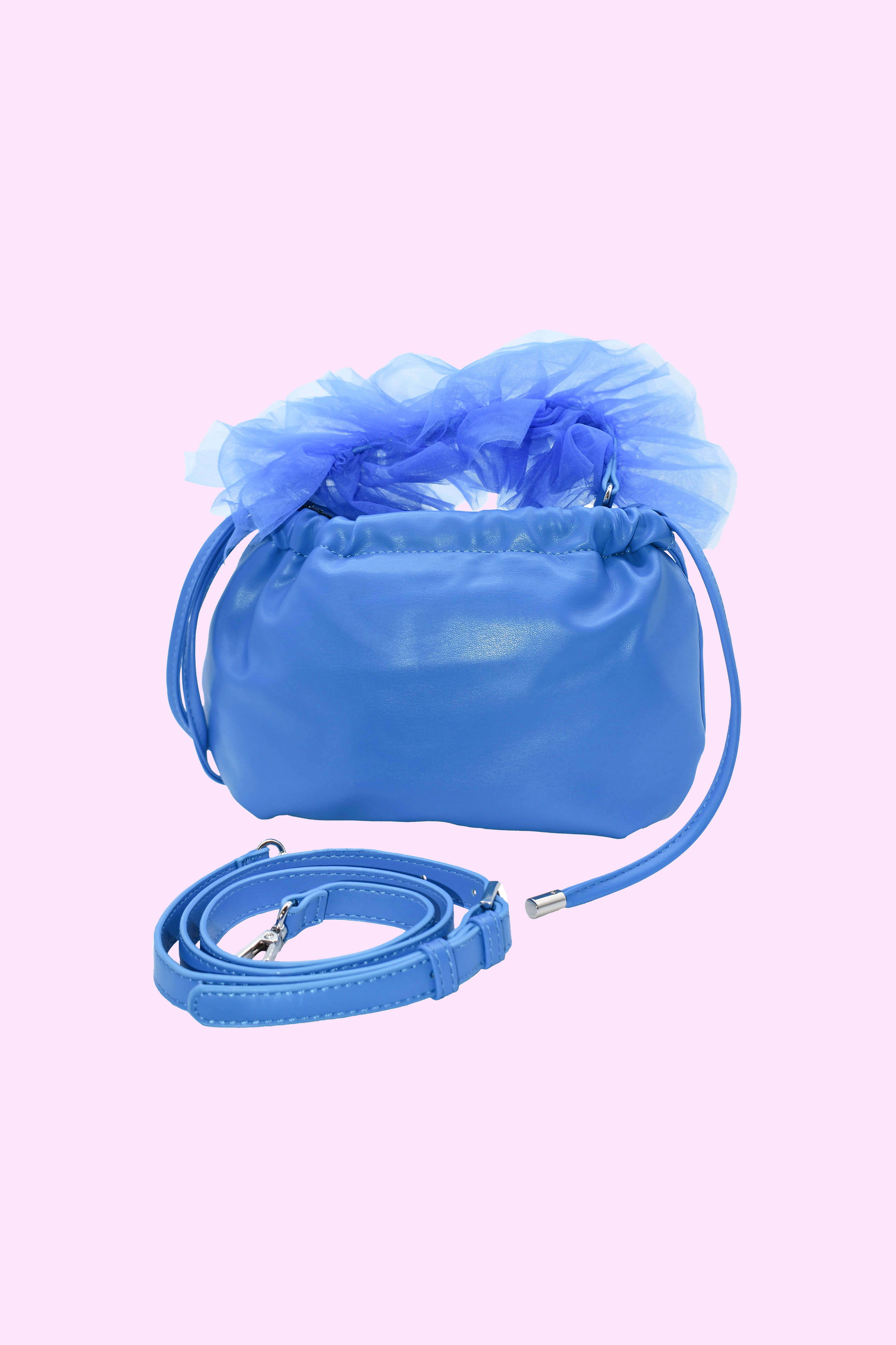 Borsa TULITE tracolla più manico tulle ecopelle - Image 3