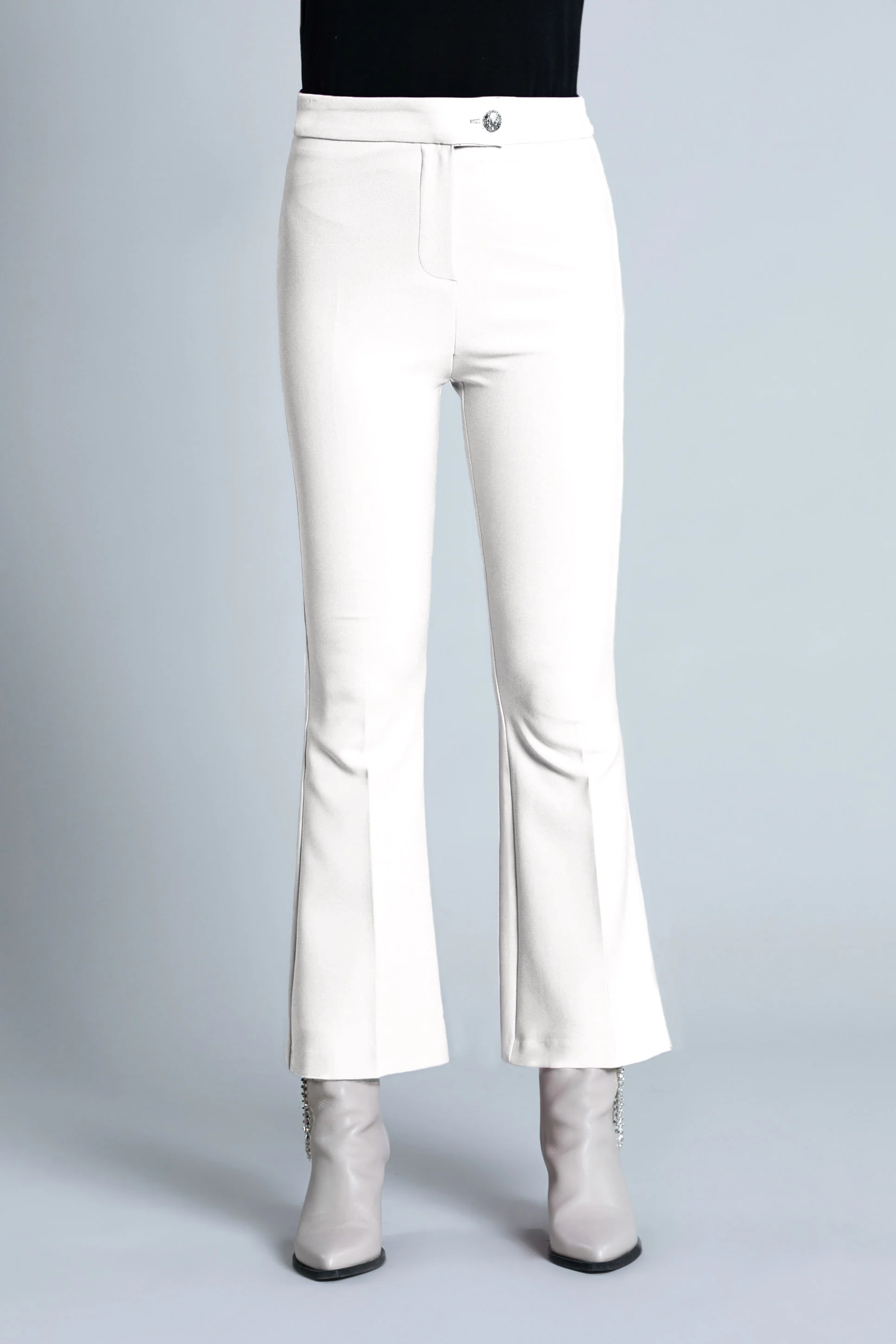 Pantalone CIAN vita alta con bottone crop zampetta - Image 6