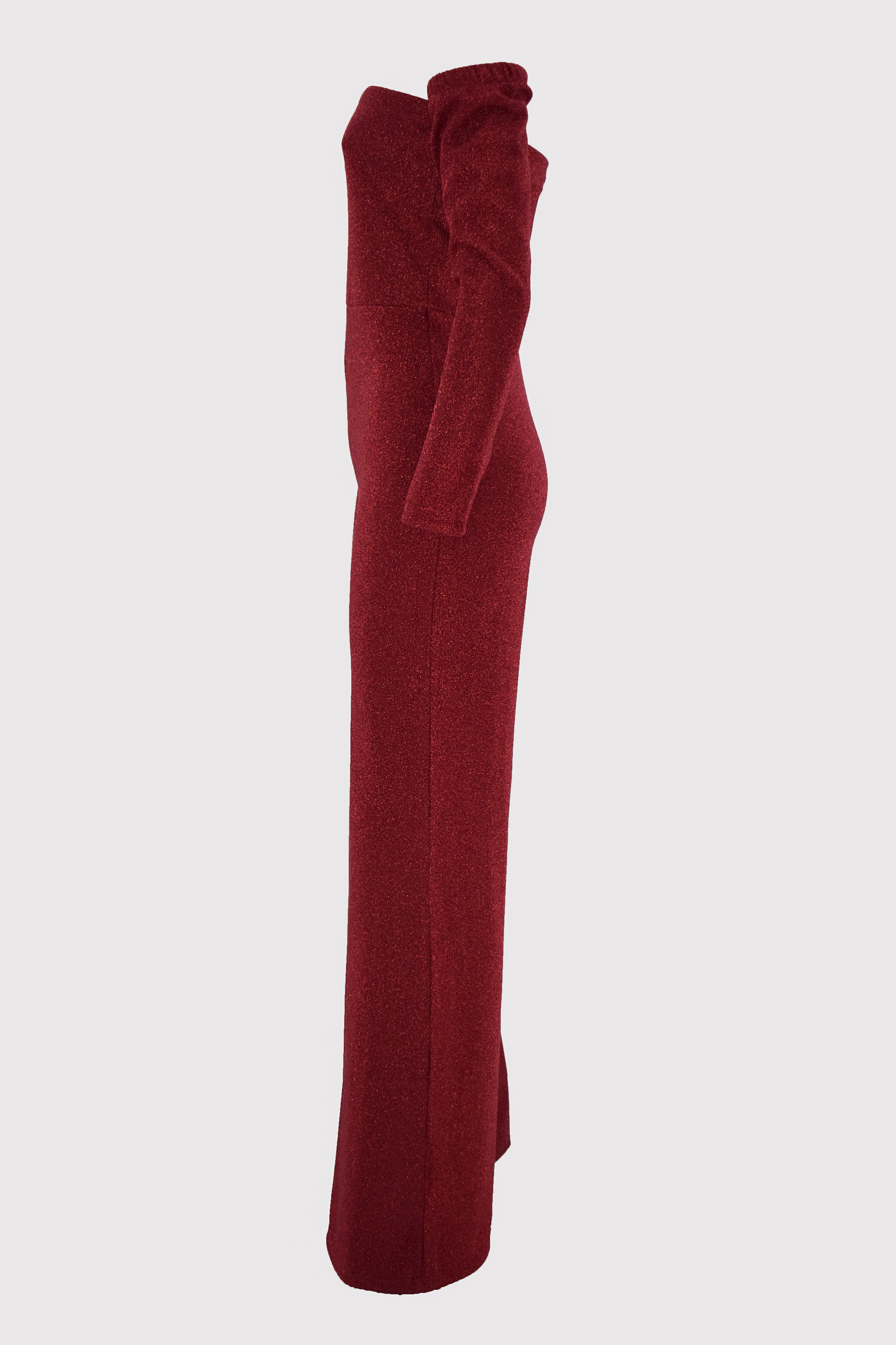 Jumpsuit MEGREZ in tessuto glitterato con manicotti e gamba dritta - Image 7